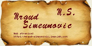 Mrgud Simeunović vizit kartica